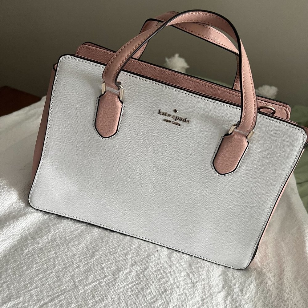 White/Blush Pink Kate Spade Medium Sized Bag